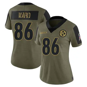 Women's Nike Pittsburgh Steelers Hines Ward Olive 2021 Salute To Service Jersey - Limited