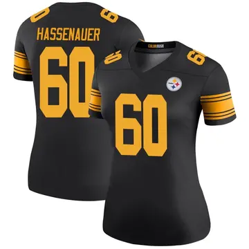 Women's Nike Pittsburgh Steelers J.C. Hassenauer Black Color Rush Jersey - Legend