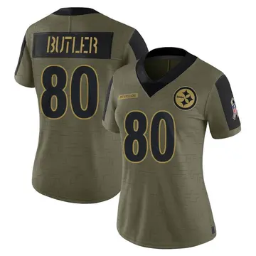 Women's Nike Pittsburgh Steelers Jack Butler Olive 2021 Salute To Service Jersey - Limited