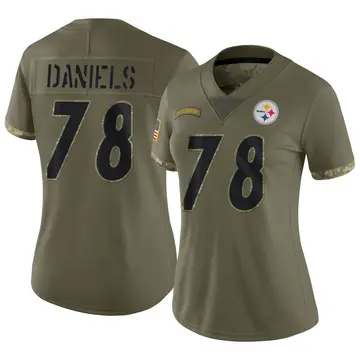 Women's Nike Pittsburgh Steelers James Daniels Olive 2022 Salute To Service Jersey - Limited