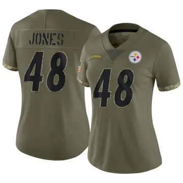 Women's Nike Pittsburgh Steelers Jamir Jones Olive 2022 Salute To Service Jersey - Limited