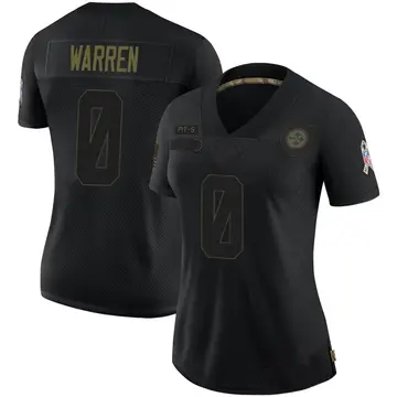 Women's Nike Pittsburgh Steelers Jaylen Warren Black 2020 Salute To Service Jersey - Limited