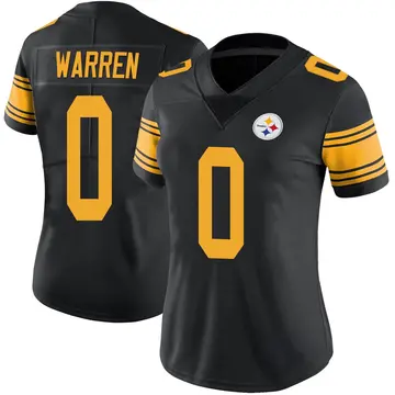 Women's Nike Pittsburgh Steelers Jaylen Warren Black Color Rush Jersey - Limited
