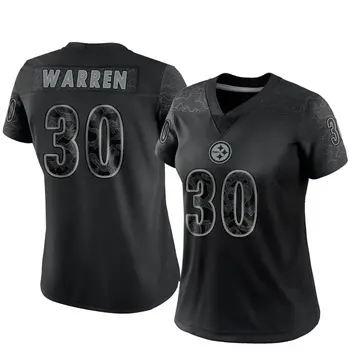 Women's Nike Pittsburgh Steelers Jaylen Warren Black Reflective Jersey - Limited