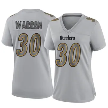 Women's Nike Pittsburgh Steelers Jaylen Warren Gray Atmosphere Fashion Jersey - Game