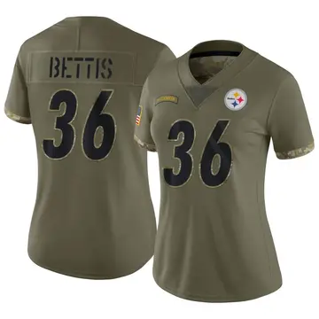 Women's Nike Pittsburgh Steelers Jerome Bettis Olive 2022 Salute To Service Jersey - Limited