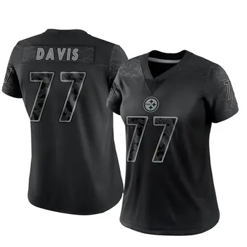 Women's Nike Pittsburgh Steelers Jesse Davis Black Reflective Jersey - Limited