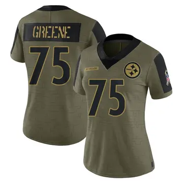 Women's Nike Pittsburgh Steelers Joe Greene Olive 2021 Salute To Service Jersey - Limited