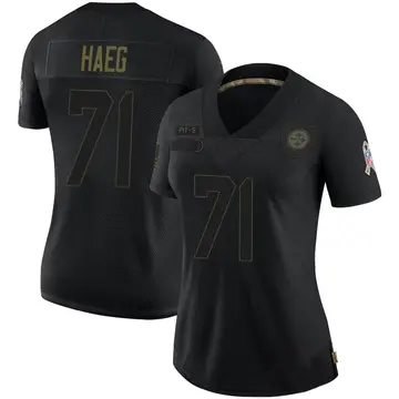 Women's Nike Pittsburgh Steelers Joe Haeg Black 2020 Salute To Service Jersey - Limited
