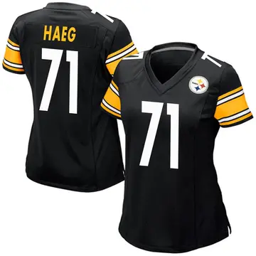 Women's Nike Pittsburgh Steelers Joe Haeg Black Team Color Jersey - Game