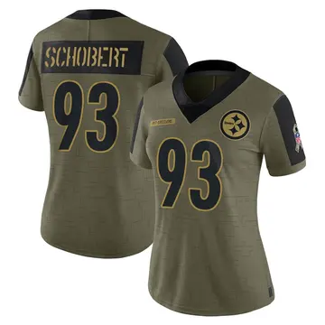 Women's Nike Pittsburgh Steelers Joe Schobert Olive 2021 Salute To Service Jersey - Limited