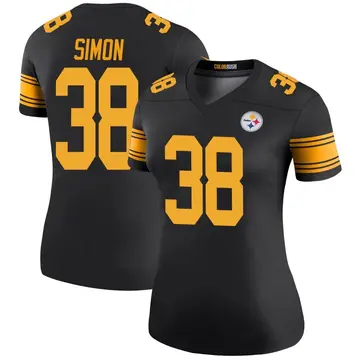 Women's Nike Pittsburgh Steelers John Simon Black Color Rush Jersey - Legend