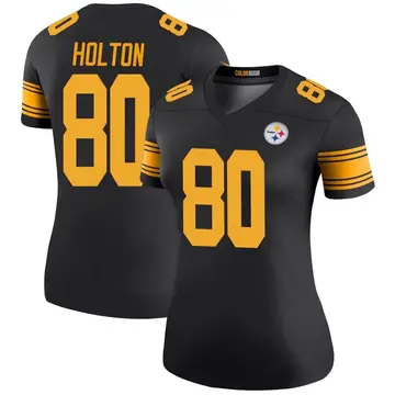 Women's Nike Pittsburgh Steelers Johnny Holton Black Color Rush Jersey - Legend