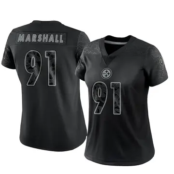 Women's Nike Pittsburgh Steelers Jonathan Marshall Black Reflective Jersey - Limited