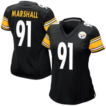 Women's Nike Pittsburgh Steelers Jonathan Marshall Black Team Color Jersey - Game