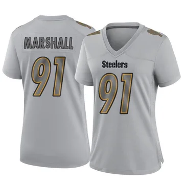 Women's Nike Pittsburgh Steelers Jonathan Marshall Gray Atmosphere Fashion Jersey - Game