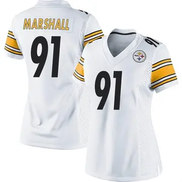 Women's Nike Pittsburgh Steelers Jonathan Marshall White Jersey - Game