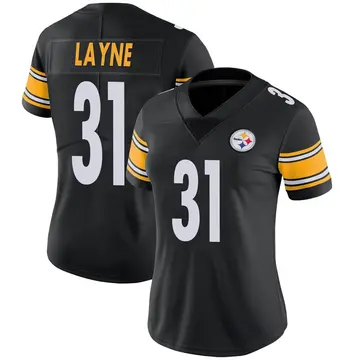 Women's Nike Pittsburgh Steelers Justin Layne Black Team Color Vapor Untouchable Jersey - Limited