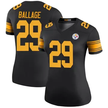 Women's Nike Pittsburgh Steelers Kalen Ballage Black Color Rush Jersey - Legend