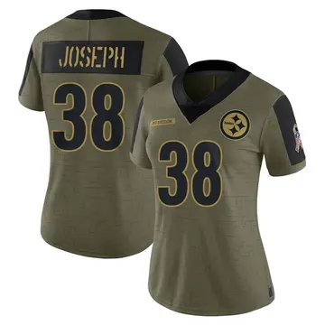 Women's Nike Pittsburgh Steelers Karl Joseph Olive 2021 Salute To Service Jersey - Limited