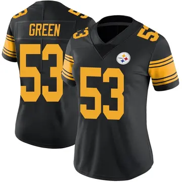 Women's Nike Pittsburgh Steelers Kendrick Green Black Color Rush Jersey - Limited