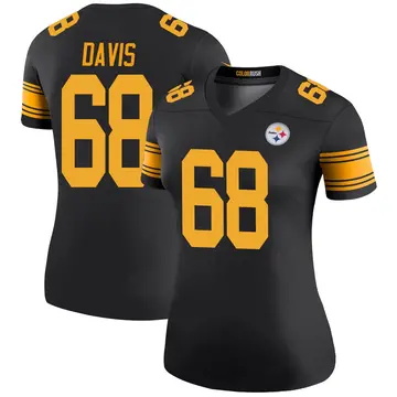 Women's Nike Pittsburgh Steelers Khalil Davis Black Color Rush Jersey - Legend