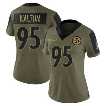 Women's Nike Pittsburgh Steelers L.T. Walton Olive 2021 Salute To Service Jersey - Limited