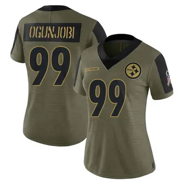 Women's Nike Pittsburgh Steelers Larry Ogunjobi Olive 2021 Salute To Service Jersey - Limited