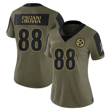 Women's Nike Pittsburgh Steelers Lynn Swann Olive 2021 Salute To Service Jersey - Limited