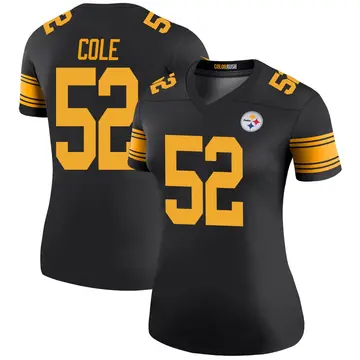 Women's Nike Pittsburgh Steelers Mason Cole Black Color Rush Jersey - Legend