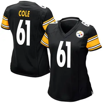 Women's Nike Pittsburgh Steelers Mason Cole Black Team Color Jersey - Game