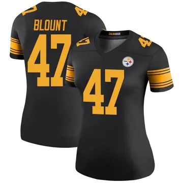 Women's Nike Pittsburgh Steelers Mel Blount Black Color Rush Jersey - Legend