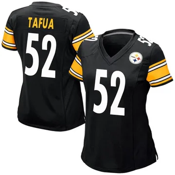 Women's Nike Pittsburgh Steelers Mika Tafua Black Team Color Jersey - Game