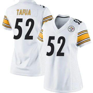 Women's Nike Pittsburgh Steelers Mika Tafua White Jersey - Game