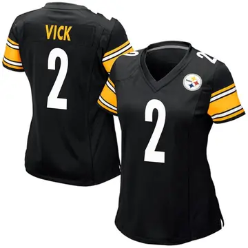 Women's Nike Pittsburgh Steelers Mike Vick Black Team Color Jersey - Game