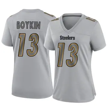 Women's Nike Pittsburgh Steelers Miles Boykin Gray Atmosphere Fashion Jersey - Game