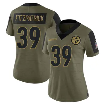 Women's Nike Pittsburgh Steelers Minkah Fitzpatrick Olive 2021 Salute To Service Jersey - Limited