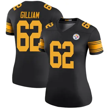 Women's Nike Pittsburgh Steelers Nate Gilliam Black Color Rush Jersey - Legend