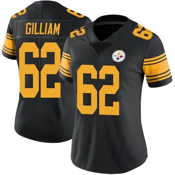 Women's Nike Pittsburgh Steelers Nate Gilliam Black Color Rush Jersey - Limited