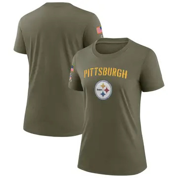Women's Nike Pittsburgh Steelers Olive 2022 Salute To Service T-Shirt - Legend
