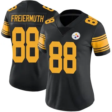 Women's Nike Pittsburgh Steelers Pat Freiermuth Black Color Rush Jersey - Limited