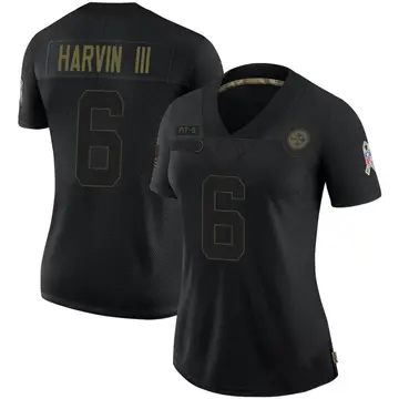 Women's Nike Pittsburgh Steelers Pressley Harvin III Black 2020 Salute To Service Jersey - Limited
