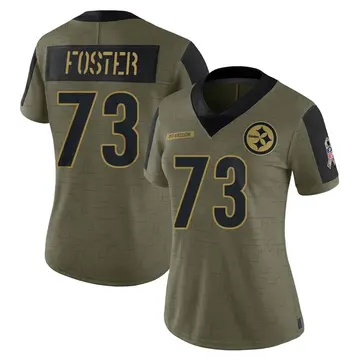 Women's Nike Pittsburgh Steelers Ramon Foster Olive 2021 Salute To Service Jersey - Limited