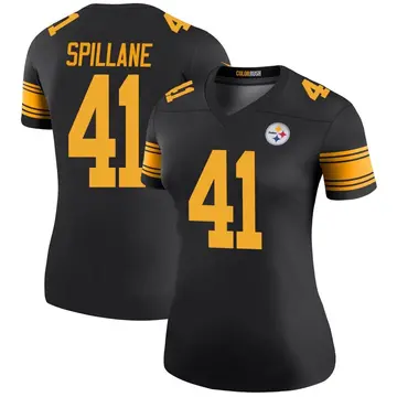 Women's Nike Pittsburgh Steelers Robert Spillane Black Color Rush Jersey - Legend