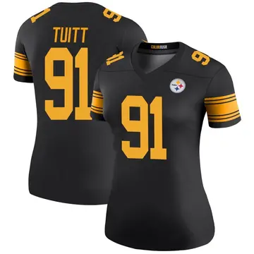 Women's Nike Pittsburgh Steelers Stephon Tuitt Black Color Rush Jersey - Legend