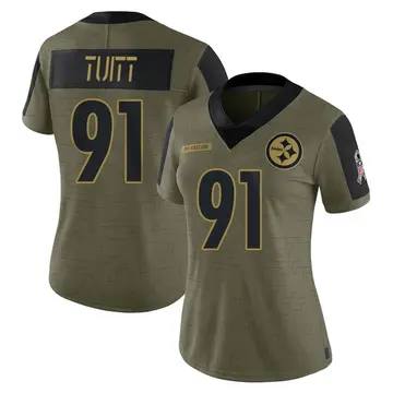 Women's Nike Pittsburgh Steelers Stephon Tuitt Olive 2021 Salute To Service Jersey - Limited