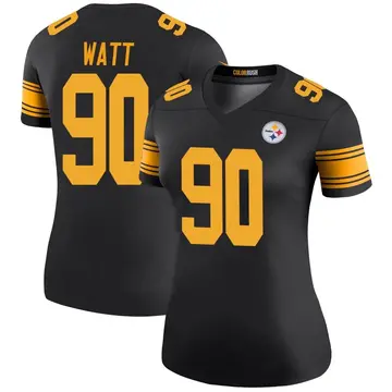 Women's Nike Pittsburgh Steelers T.J. Watt Black Color Rush Jersey - Legend