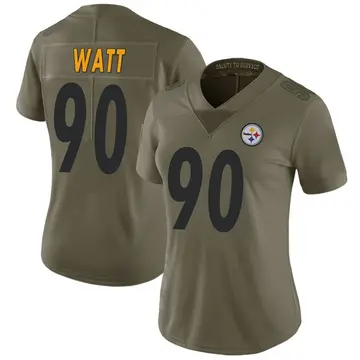 Women's Nike Pittsburgh Steelers T.J. Watt Green 2017 Salute to Service Jersey - Limited