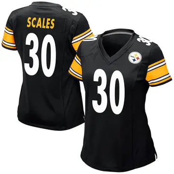 Women's Nike Pittsburgh Steelers Tegray Scales Black Team Color Jersey - Game