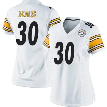 Women's Nike Pittsburgh Steelers Tegray Scales White Jersey - Game